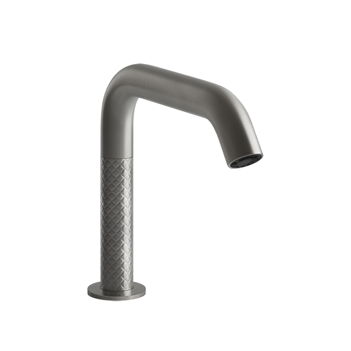 Gessi 316 Смеситель для раковины, 1 отв., электронный, с кран-фильтром для регулировки температуры и напора воды, цвет: Steel Brushed