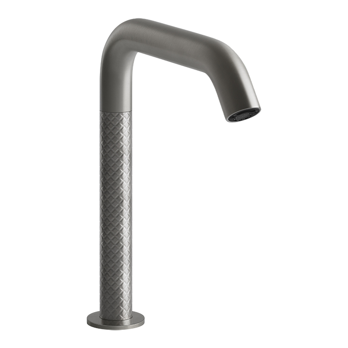 Gessi 316 Смеситель для раковины, 1 отв., электронный, с кран-фильтром для регулировки температуры и напора воды, цвет: Steel Brushed