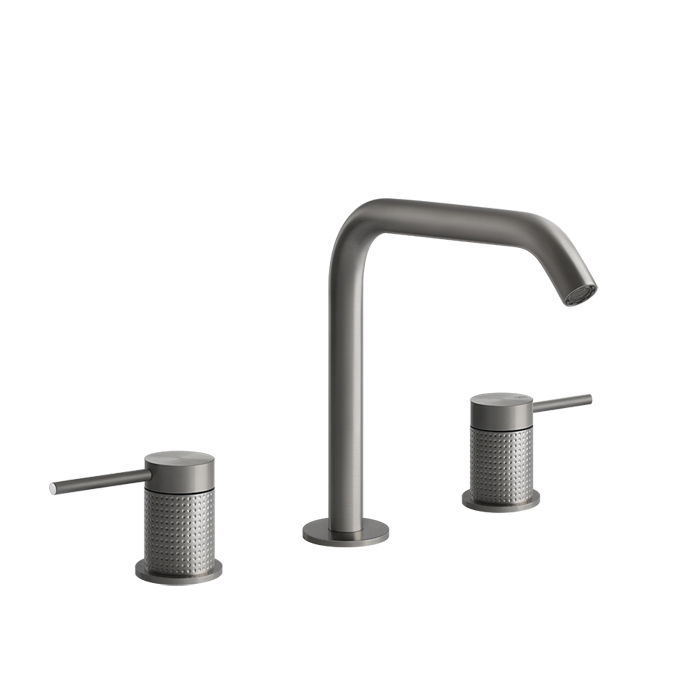 Gessi Cesello Смеситель для раковины на 3 отверстия, без донного клапана, цвет: шлифованная сталь