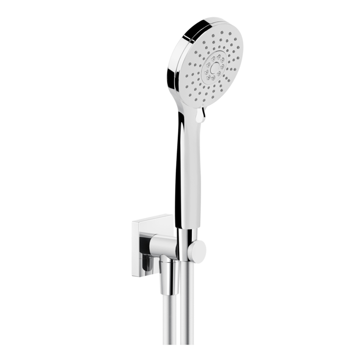 Gessi Emporio shower Душевой гарнитур, вывод воды, держатель, шланг 1,5м и Ручной душ, с 3 режимами струи с защитой от изв. налёта, цвет: хром
