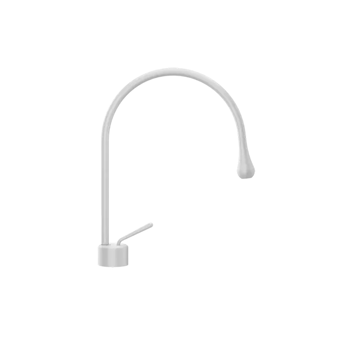 Gessi Goccia Смеситель для раковины на 1 отверстие, излив 244мм R=125, цвет: белый