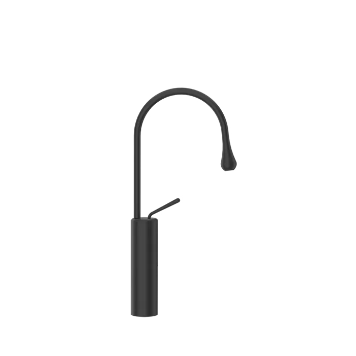 Gessi Goccia Смеситель для раковины на 1 отверстие, высокий, излив 174мм R=90, цвет: black XL