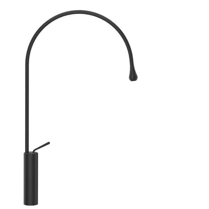 Gessi Goccia Смеситель для раковины на 1 отверстие, высокий, излив 387мм R=197, цвет: black XL