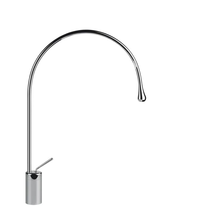 Gessi Goccia Смеситель для раковины на 1 отверстие, высокий, излив 387мм R=197, цвет: хром