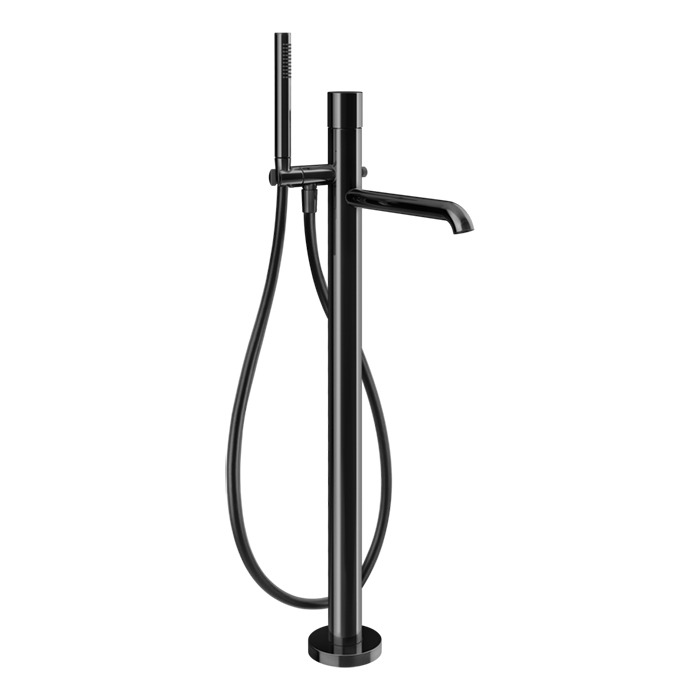 Gessi Habito Unito Смеситель для ванны напольный, с ручным душем, цвет: Black Metal PVD