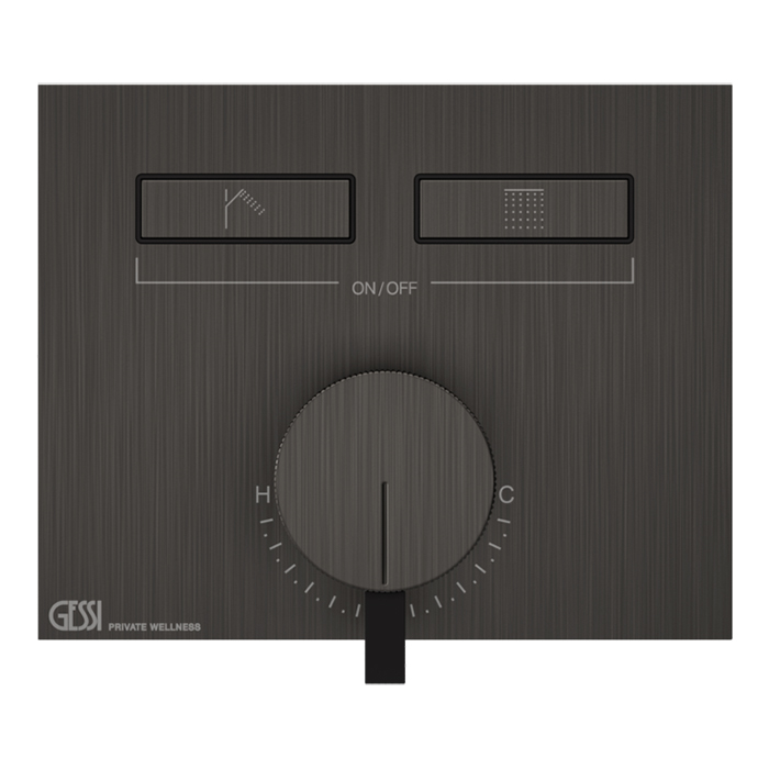 Gessi Hi-Fi Смеситель для душа, с включением до 2 источников одновременно, внешняя часть, цвет: Black Metal Brushed PVD