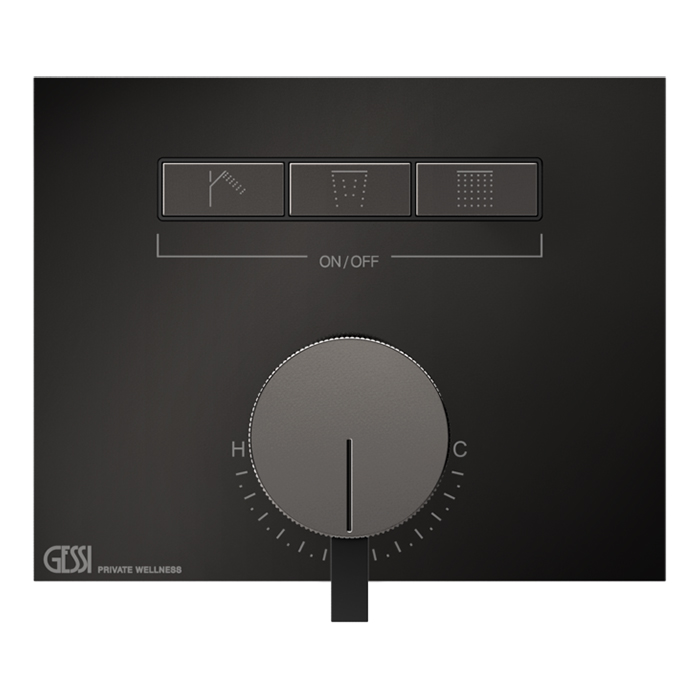 Gessi Hi-Fi Смеситель для душа, с включением до 3 источников одновременно, внешняя часть, цвет: Black Metal PVD