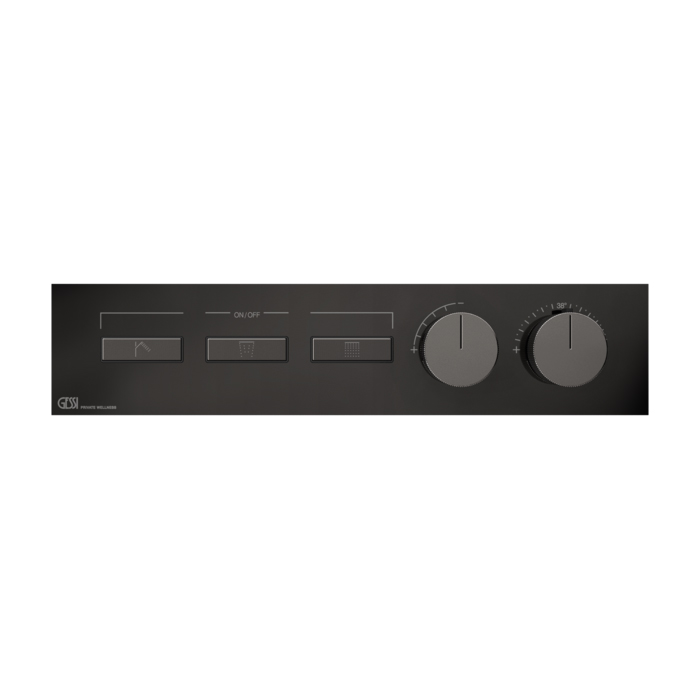 Gessi Hi-Fi Термостат для душа, с включением до 3 источников одновременно, внешняя часть, цвет: Black Metal PVD