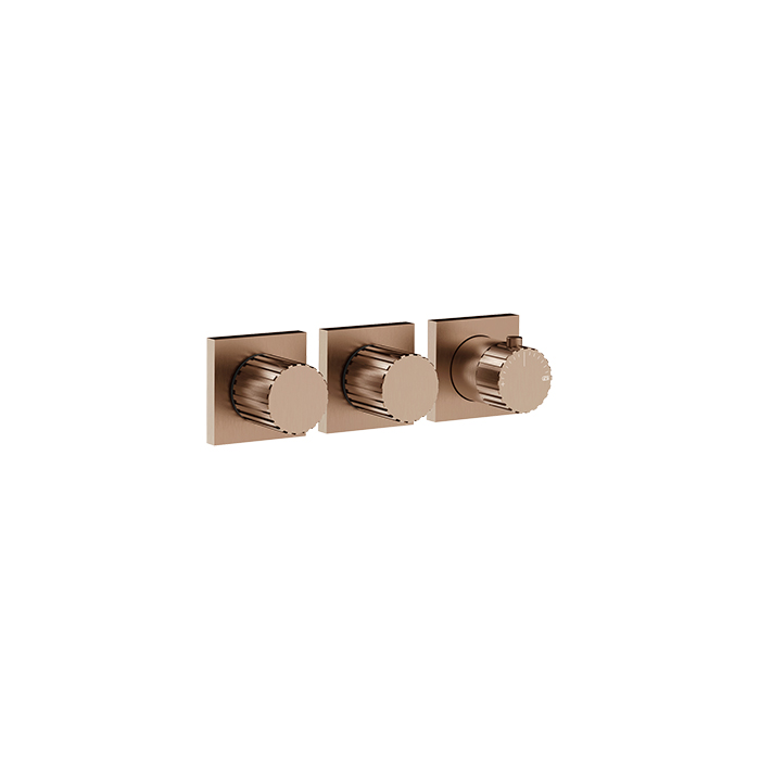 Gessi Incastri Смеситель для душа, настенный, термостатический, на 2 потока, цвет: Copper Br. PVD