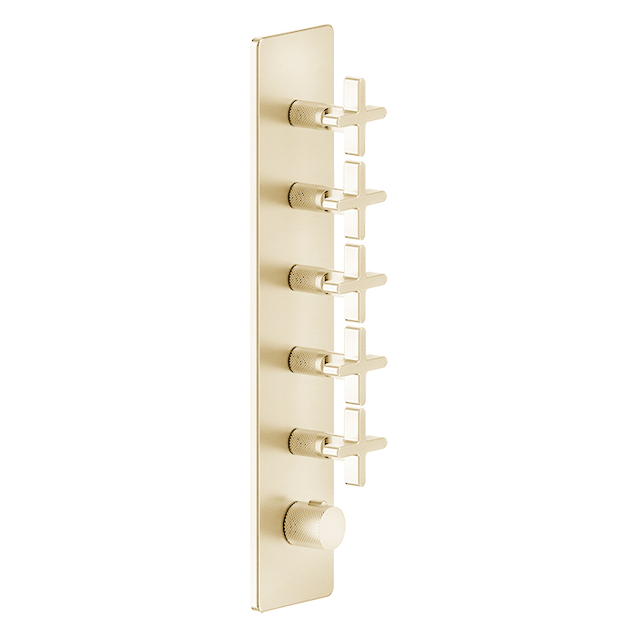 Gessi Inciso Смеситель для душа, термостатический, встраиваемый, резьба 3/4", внешняя часть, цвет: золото