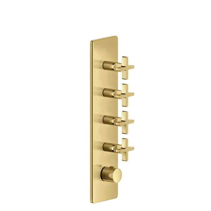 Gessi Inciso Смеситель для душа, термостатический, встраиваемый, резьба 3/4", внешняя часть, цвет: золото