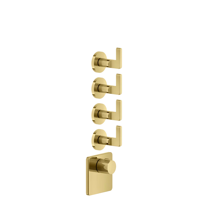 Gessi Inciso Смеситель для душа, термостатический, встраиваемый, резьба 3/4", внешняя часть, цвет: золото