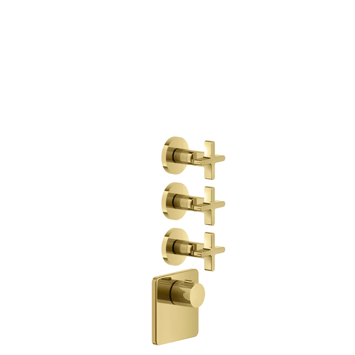 Gessi Inciso Смеситель для душа, термостатический, встраиваемый, резьба 3/4", внешняя часть, цвет: золото