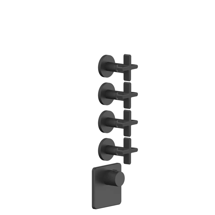Gessi Inciso Смеситель для душа, встраиваемый, термостатический, резьба 3/4", внешняя часть, цвет: Black XL