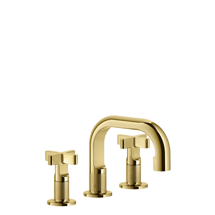 Gessi Inciso Смеситель для раковины на 3 отв., цвет: золото