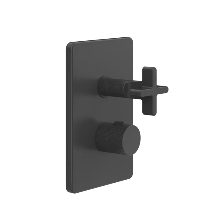 Gessi Inciso+ Термостат. смесителя, с подкл., 1/2", фильтрами и вентилем, внешняя часть, цвет: black XL