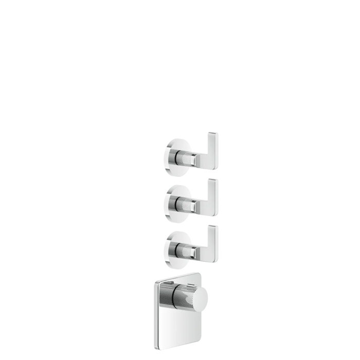 Gessi Inciso Встраиваемый термостатический смеситель на 3 источника, резьба 3/4", внешняя часть, цвет: хром