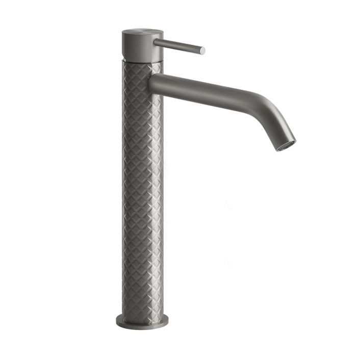 Gessi Intreccio  Смеситель для раковины высокий, без донного клапана, цвет: шлифованная сталь