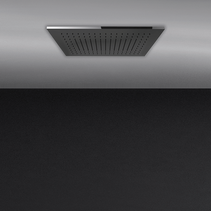 Gessi Minimali Душевая система 35х35см., встраиваемая в потолок, с функцией тропический ливень/водопад/распыление, цвет: Mirror Steel