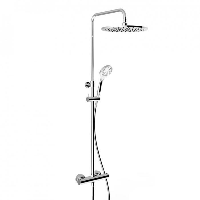 Gessi Minimalistic Shower Душевая стойка с термостатическим смесителем, верхним душем Ø30см., ручным душем и шлангом 150см., цвет: хром