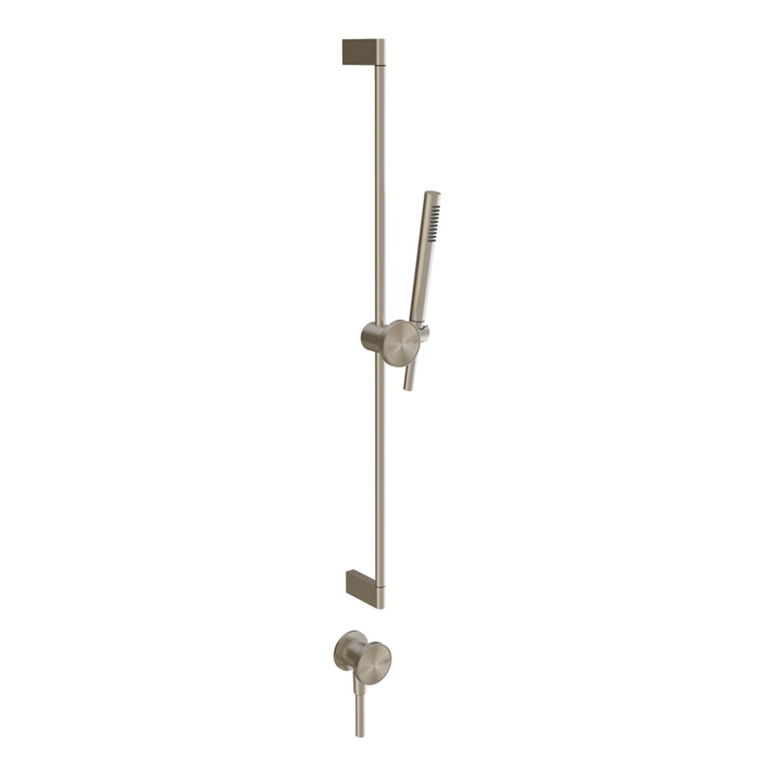 Gessi Origini Штанга в комплекте с душевой лейкой, шланг 1,50 м и вывод воды. в компл с отд вставкой, цвет: Finox Brushed Nickel