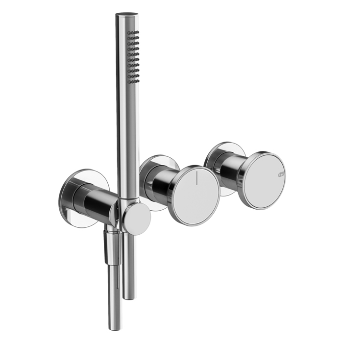 Gessi Origini Смеситель для ванны встраиваемый на 2 выхода, с ручной лейкой, цвет: хром