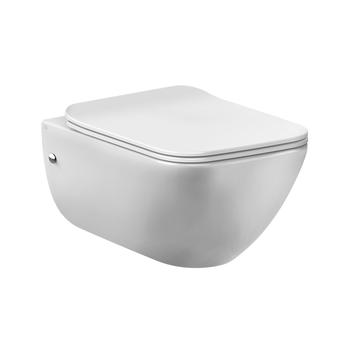 Gessi Origini Total Look Унитаз подвесной 47.4х35.8х35см, с сиденьем микролифт, с сифоном, цвет: белый/хром