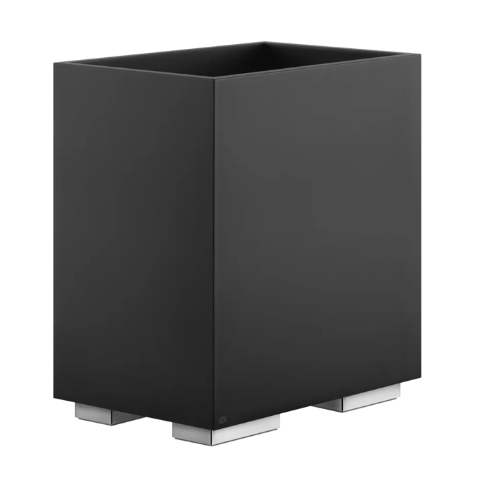 Gessi Rettangolo Корзина для мусора, напольная, цвет: хром/черный