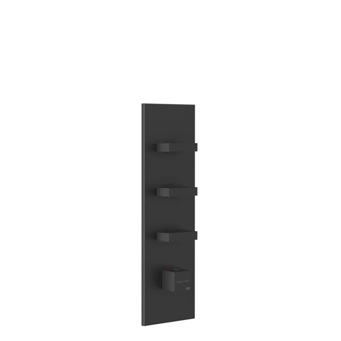 Gessi Rettangolo Смеситель для душа, встраиваемый, термостатический, подключение на 3/4”, с 3мя независимыми выходами, внешняя часть, цвет: Black XL