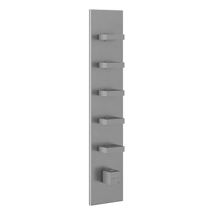Gessi Rettangolo Встраиваемый термостатический смеситель, подключение на 3/4”, с 5ю независимыми выходами, внешняя часть, цвет: хром