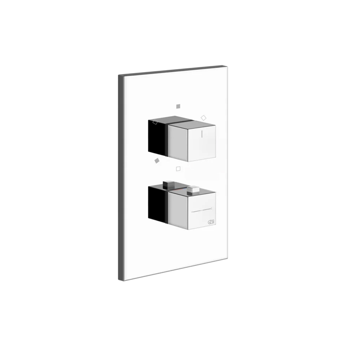 Gessi Rettangolo Встраиваемый термостатический смеситель, подключение на 3/4”, с переключателем на 3 выхода, внешняя часть, цвет: хром