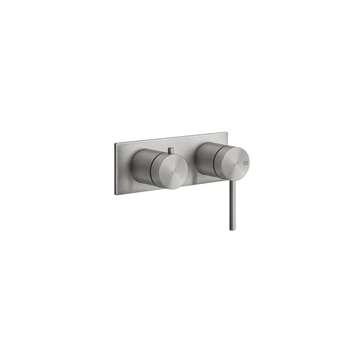 Gessi Shower316 Встраиваемый однорычажный смеситель, картридж Ø35 мм, на две позиции с автоматическим переключателем, цвет: шлифованная сталь
