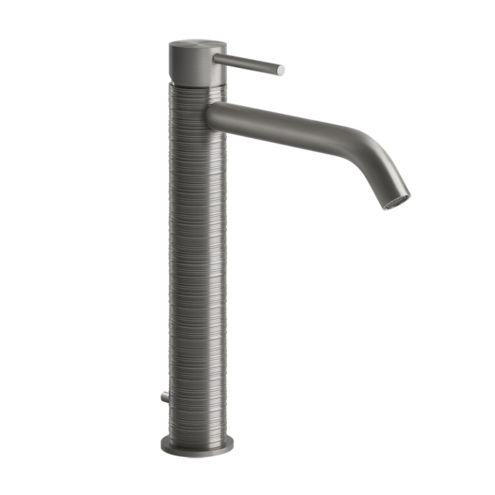 Gessi Trame Смеситель однорычажный высокий с донным клапаном, цвет: шлифованная сталь