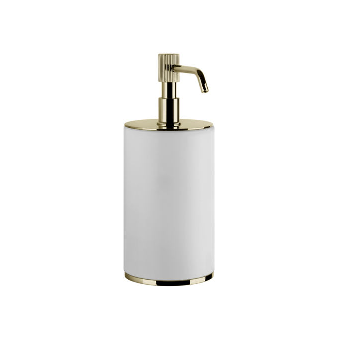 Gessi Venti20 Дозатор для жидкого мыла настольный, цвет: белый, фурнитура Brass PVD