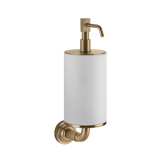Gessi Venti20 Дозатор для жидкого мыла подвесной, цвет: белый, фурнитура Warm Bronze Br. PVD
