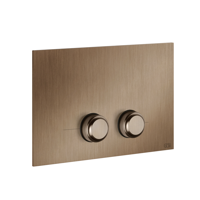 Gessi Venti20 Клавиша смыва для унитаза двойная, для инсталляций Geberit Sigma8 и Sigma12, цвет: Copper Brushed PVD