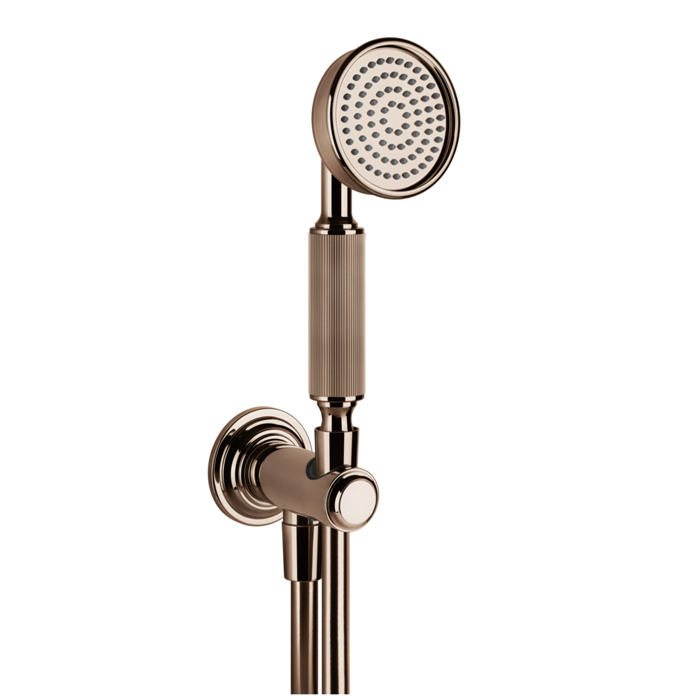 Gessi Venti20 Комплект для душа с ручным душем, шлангом 150см., держателем с подводом воды, цвет: Copper PVD