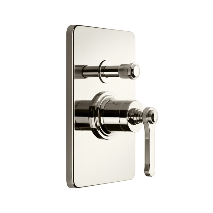 Gessi Venti20 Смеситель для душа, встраиваемый, с переключателем на 2 положения, внешняя часть, цвет: Nickel PVD