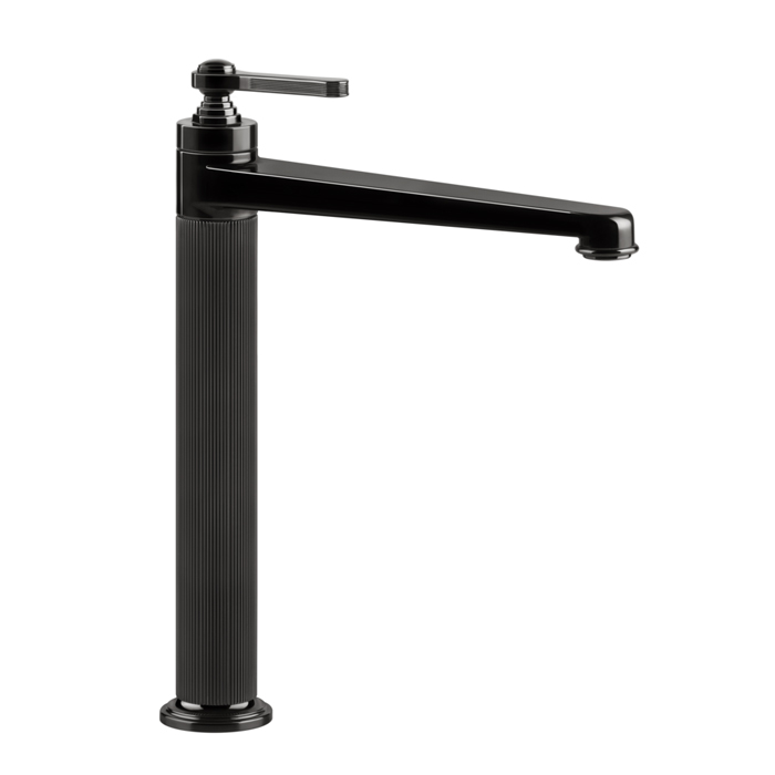 Gessi Venti20 Смеситель для раковины, на 1 отв., высокий, с донным клапаном, цвет: Black Metal PVD