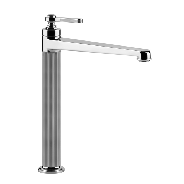 Gessi Venti20 Смеситель для раковины на 1 отверстие, однорычажный, высокий, в комплекте с донным клапаном, цвет: хром