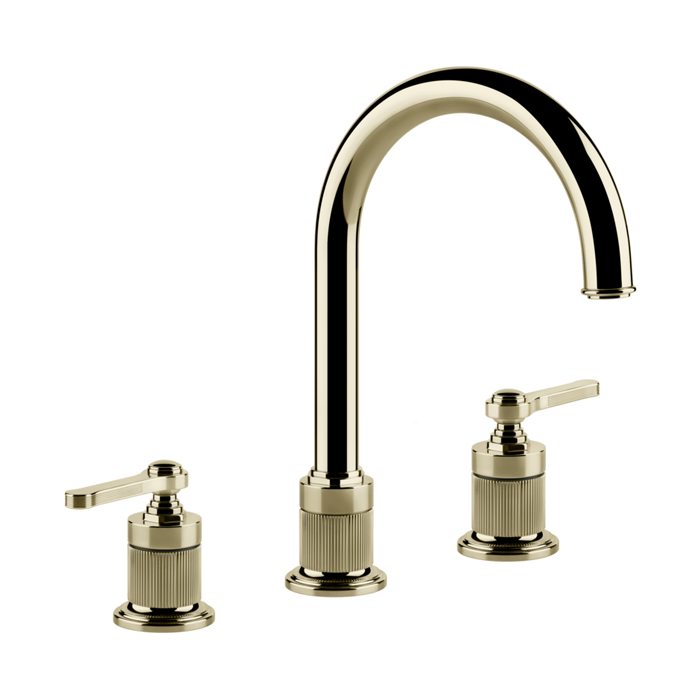 Gessi Venti20 Смеситель для раковины, на 3 отв., излив 17.2см., цвет: Brass PVD