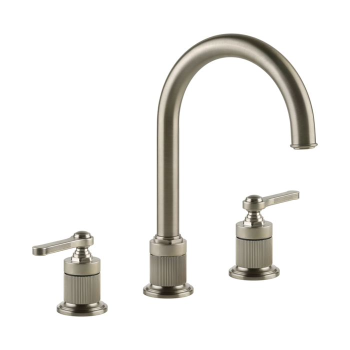 Gessi Venti20 Смеситель для раковины, на 3 отв., высота излива 168 мм., с донным клапаном, цвет: Finox Brushed Nickel