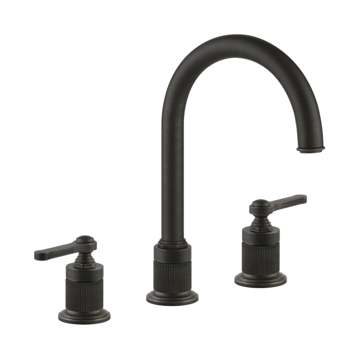 Gessi Venti20 Смеситель для раковины, на 3 отв., высота излива 168 мм., с донным клапаном, цвет: Aged Bronze