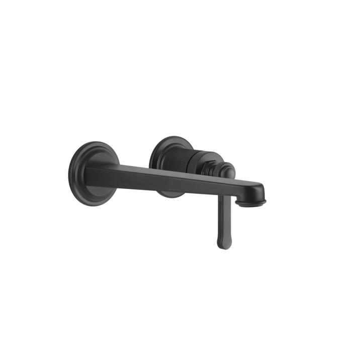 Gessi Venti20 Смеситель для раковины настенный, встраиваемый, однорычажный, излив 201 мм., внешняя часть, цвет: черный матовый