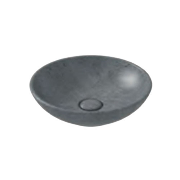 Globo Le Pietre Раковина 40х14 см, без отв., накладная, с донным клапаном, цвет: Peperino grigio