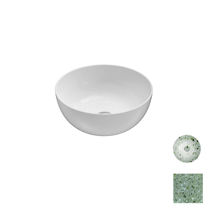 Globo T-Edge Раковина-чаша 37х16 см, без отв., на столешницу, цвет: Graniglia Verde