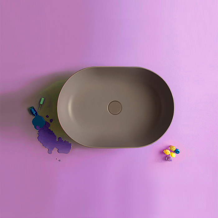 Globo T-Edge Раковина-чаша 54х36 см, без отв., на столешницу, цвет: Castagno