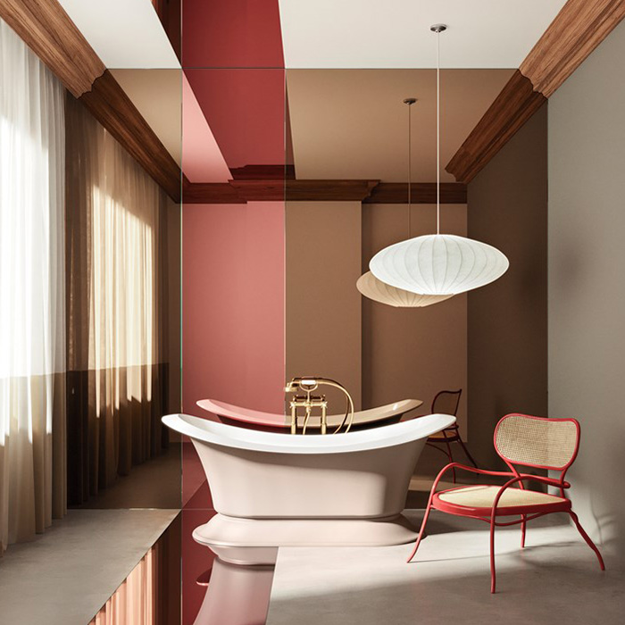 Gruppo Treesse Grand Soleil Ванна отдельностоящая 185x85см, цвет: хром/белый