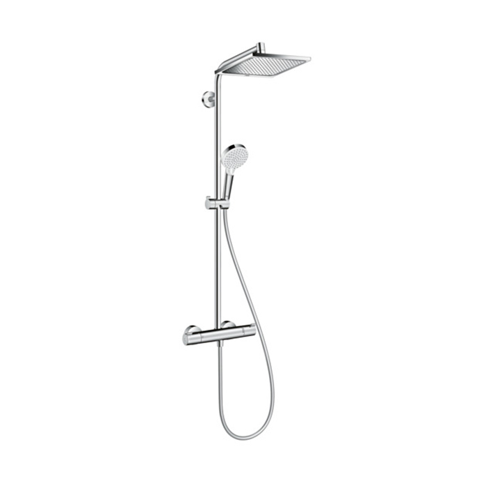 Hansgrohe Crometta E 240 SHP Душевая система 103см, с верхним душем 240х240мм., ручным душем и термостатическим смесителем, цвет: хром