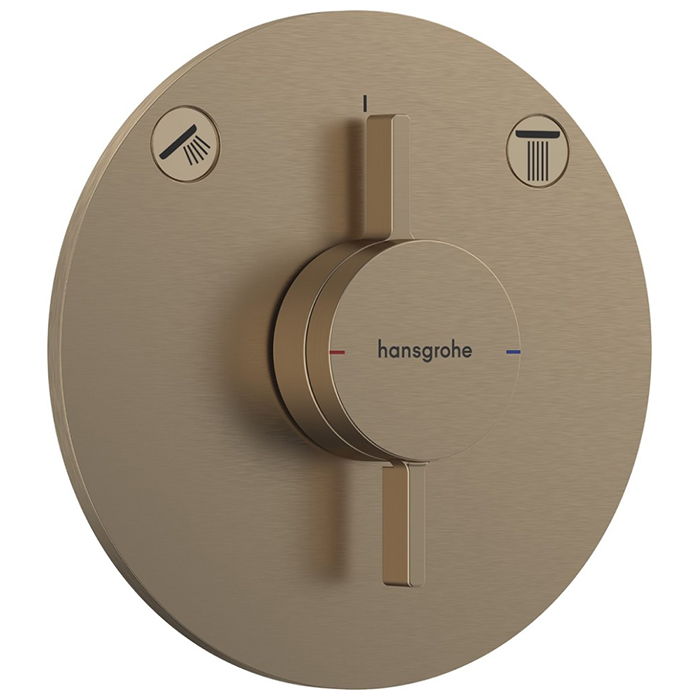 Hansgrohe DuoTurn S Смеситель для ванны, встраиваемый, на 2 потребителя, цвет: шлифованная бронза